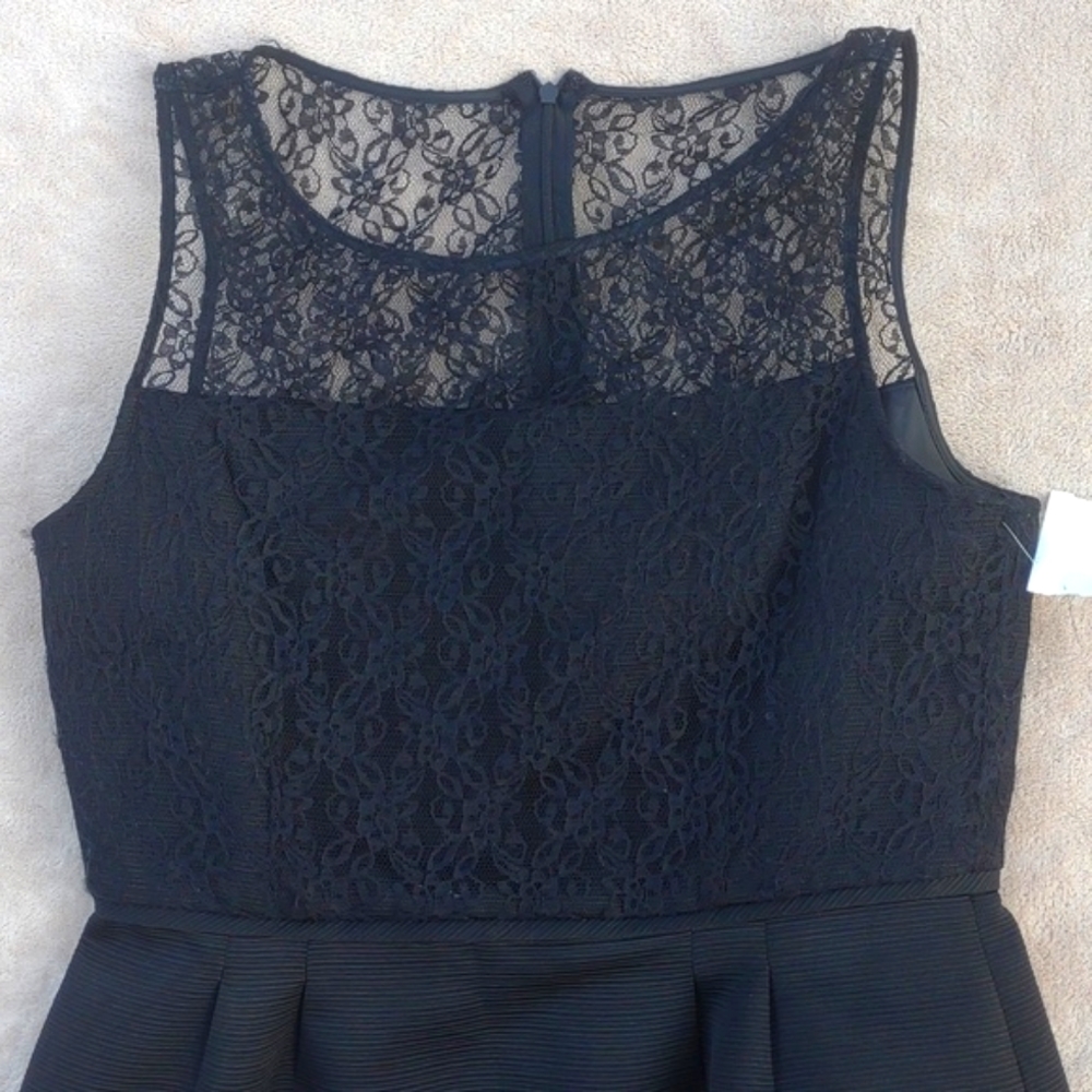 😎TARARI ARTHUR S. LEVINE Lace Cocktail Dress in Black - Picture 3 of 12